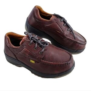 Florsheim Steel Toe Shoes Mens 7 D Womens 9 M Brown Leather Work Safety Oxford